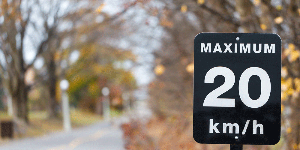 Speed limit sign showing 20 km/h.