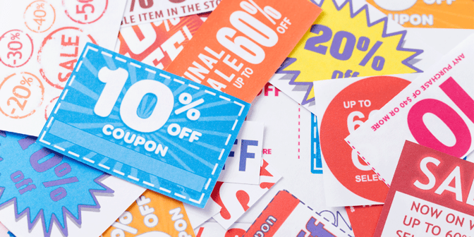 A stack of colorful coupons, lower truck operating costs, ATS, Anderson Trucking Service