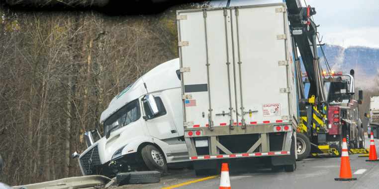 Jackknifed truck and trailer on the side of the road, how to clean up your PSP record, truck drivers, ATS, Anderson Trucking Service