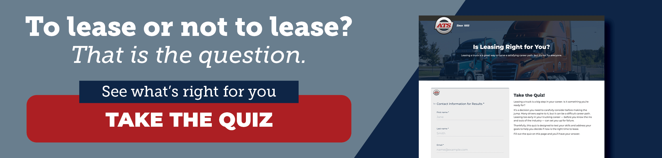 Graphic for the ATS truck lease quiz